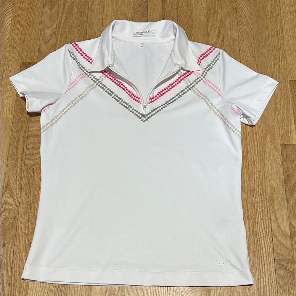 Nike Golf Fit Dry Polyester & Spandex Golf Polo Zippered T-Shirt Size Small(4-6)